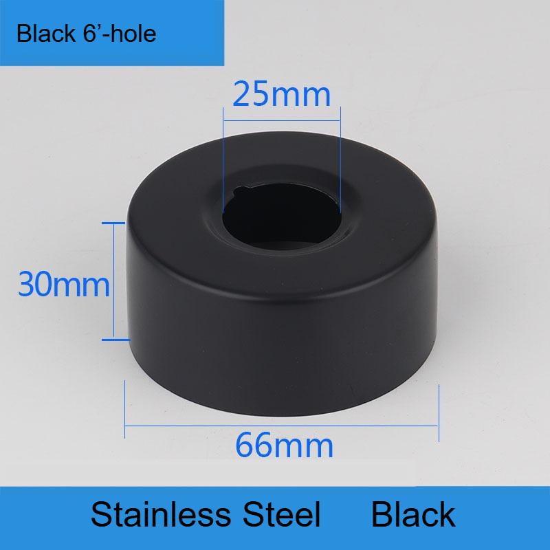 1Pc Black Shower Faucet Decorative Cover Chrome Finish Stainless Steel Water Pipe Wall Covers Kitchen Bathroom Accessories
