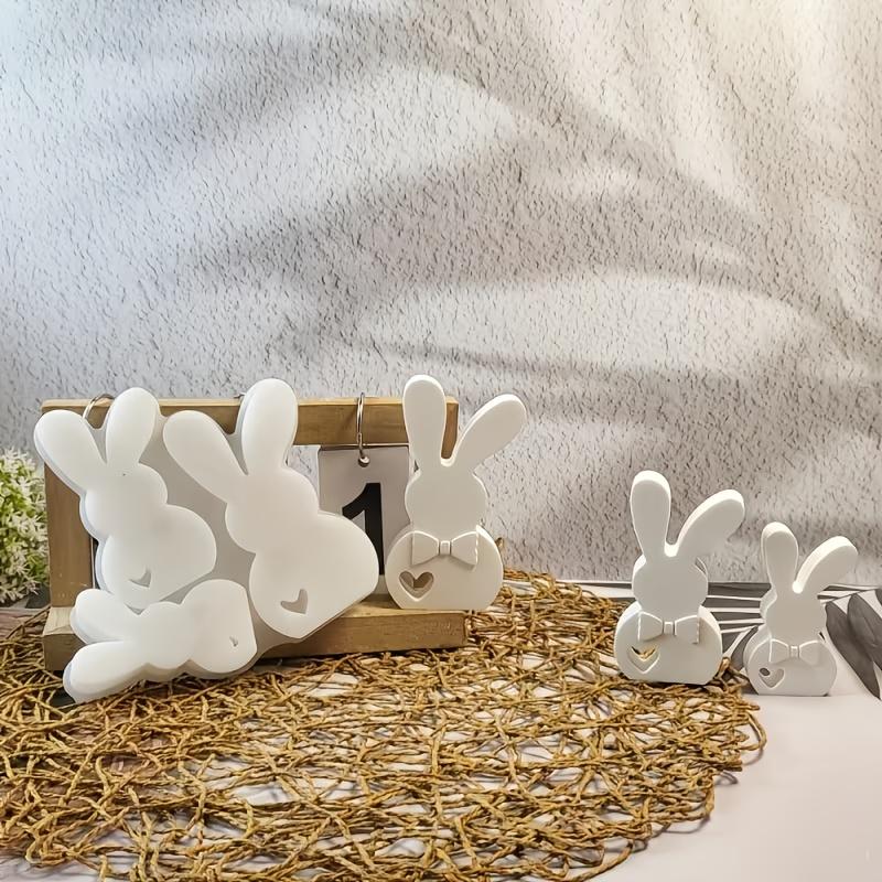 3-in-1 Crooked-Eared Rabbit Mold | Easter Bunny Silicone Ornament Mold for Plaster Cement Resin Casting, Crafts & Festive Decor