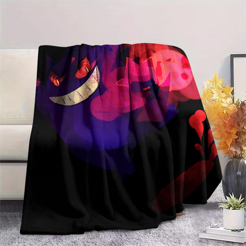 Gengar  Print Flannel Blanket, High Quality Comfortable for All Seasons, Home Decor, Warmth and Comfort