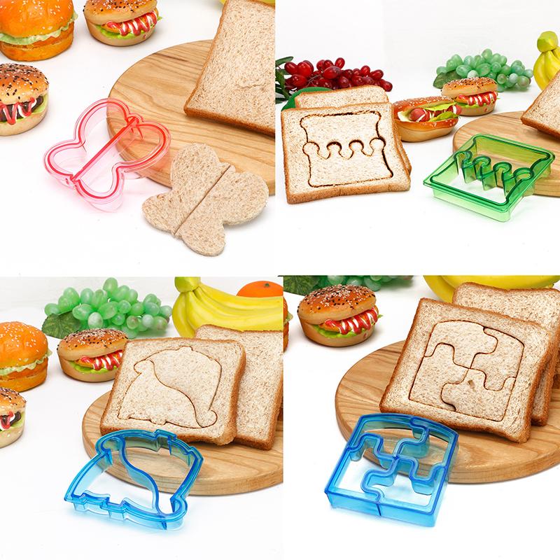 Sandwich Cutters Set for Children Food Cookie Maker Bread Biscuits Mold DIY Cute Shape Baking Accessories for Lunch Bento Box
