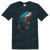 Fish Art T Shirt Cool Fish Design W/ Colorful Ocean Scene Fun Tee