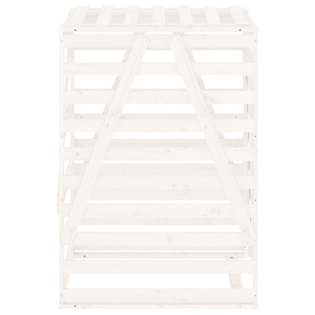 Waste Bin Enclosure White 84 x 90 x 128.5 cm Solid Pine Wood