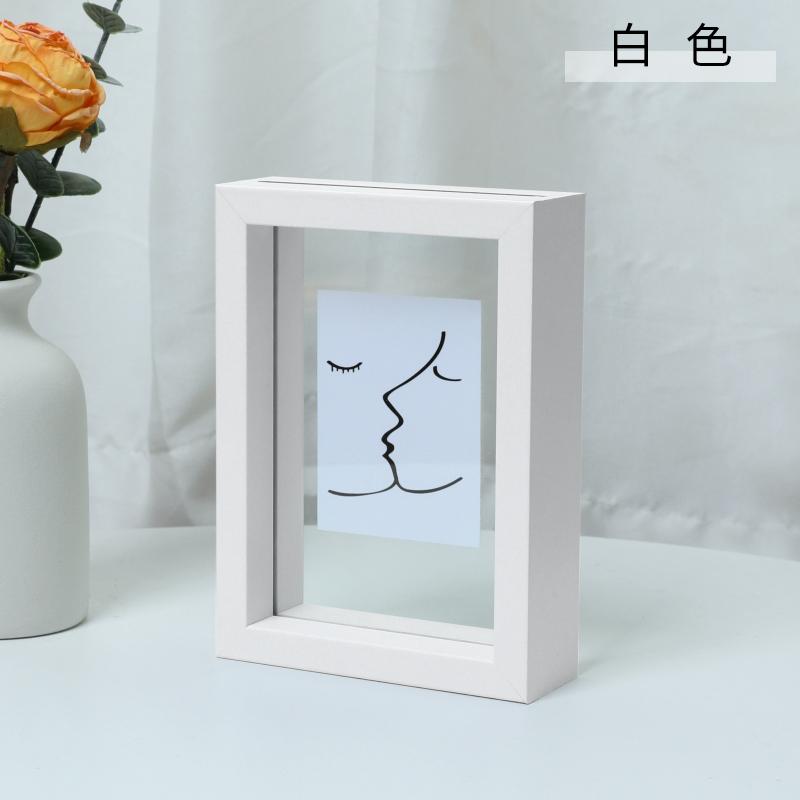8-Inch Square A4 Instant Photoaphy Picture Frames Display Stand Calliaphy Artwo Double-Sided Transparent Glass Photo Frame