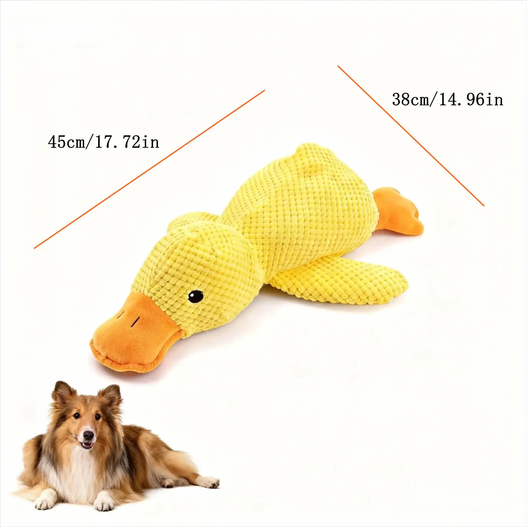 

Interactive Plush Dog Toy Duck With Squeaker Sound Bite Resistant Chew Toys For Puppy Teeth Grinding Anxiety Relief Boredom Voice version