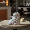 Girl And Bunny Figurine, 3D Printed Girl Embrace Rabbit Statue, Small Cute Animal Ornament for Living Room, Desk, Cabinet Decor