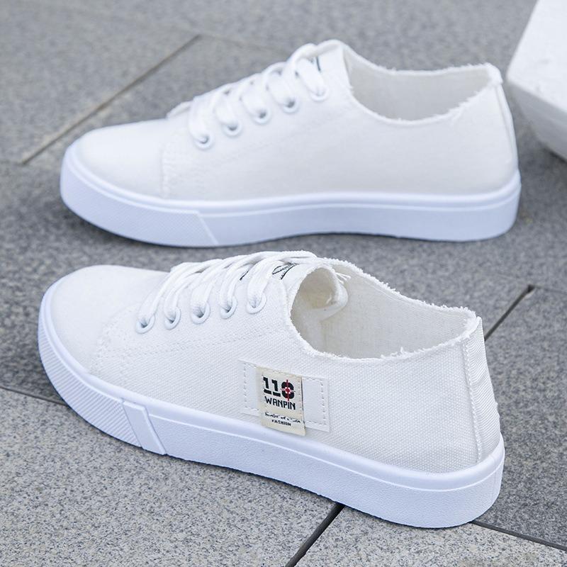 Women‘s Shoes Spring Student Sports Low-Top Anti-Slip Wear-Resistant Casual Board Breathable Lightweight Canvas.