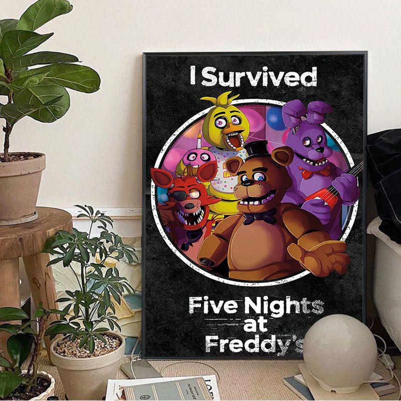 

Fnaf Five-nights-At-Freddys аниме липкие постеры из фильма винтажный декор для комнаты, домашнего бара, кафе, кавайный декор комнаты 21x30cm No Frame