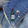Collar Wine  Bottle Glass English Jewelry  Badge Letter Lapel  Pin