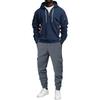 Men's Color Casual 2 Piece Set, Loose Hoodie with Pocket and Multi-Pocket Cargo Pants