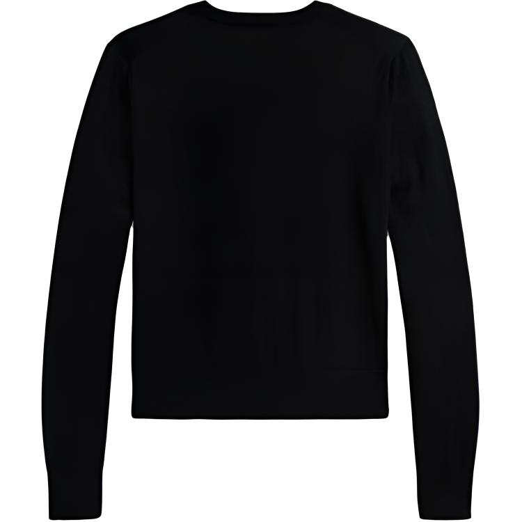 Polo Ralph Lauren Embroidered Slim Fit Single Breasted Long Sleeve Knit Sweater Women sweater Black WMPOSWENDW20477001