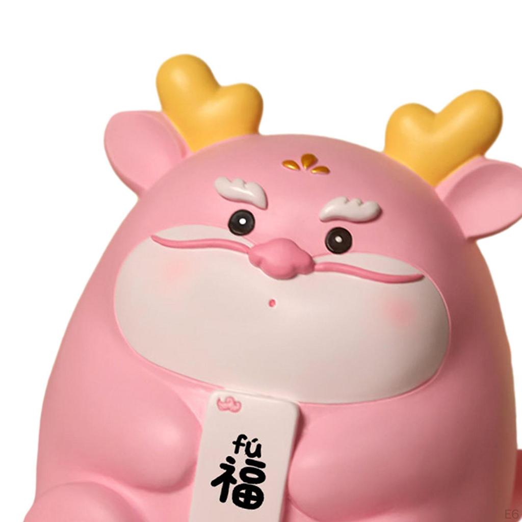 Chinese Dragon Figurine Piggy Bank - Handcrafted Artwork for Home Decor