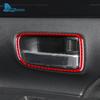 For Mitsubishi Outlander 2013-2018    Real Soft Carbon Fiber Sticker LHD RHD Car Door Inner Handle Frame Accessories