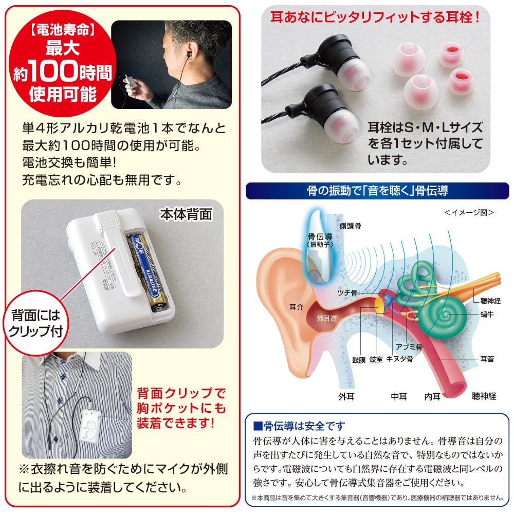 Bone Conduction Sound Collector Earsonic In Hybrid High and Low Sound Quality Adjustment Easy Volume Dial Adjustment Hybrid Earphones Binaural