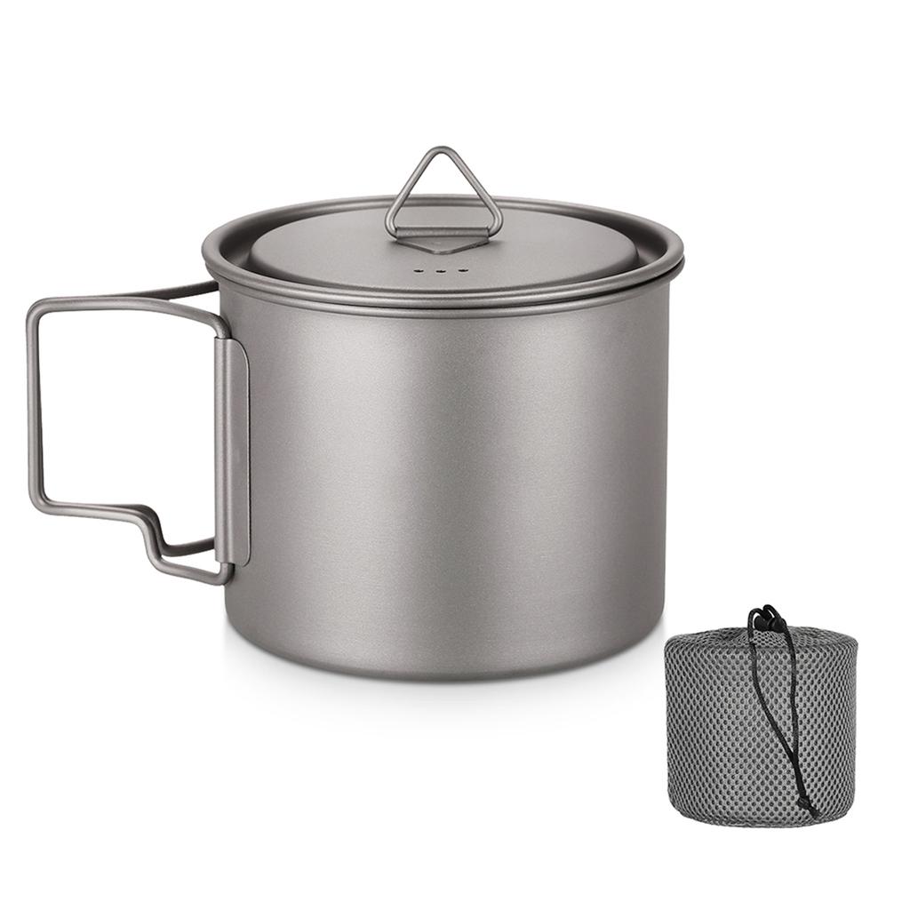 Ultralehký titanový hrnek Outdoor Přenosný Kempingový Piknikový Hrnky na vodu se sklopnou rukojetí 300ml / 350ml / 450ml / 550ml / 650ml