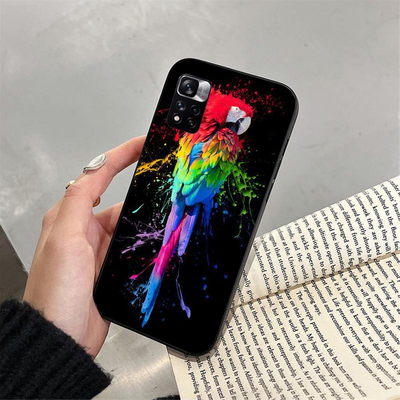 Pouzdro na telefon s papouškem ara pro Xiaomi Redmi note 13 12 Pro 11S 11 10 Pro 10S 12S Redmi 10 13C 9C