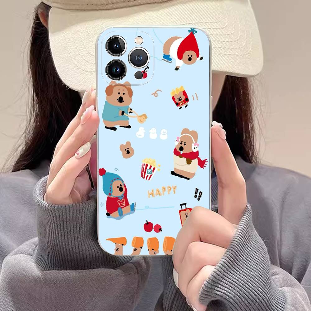 

Cute Bear Quokkas Phone Case For IPhone 17 16 15 14 13 11 12 Pro Max 16 Plus Transparent iPhone 15 pro