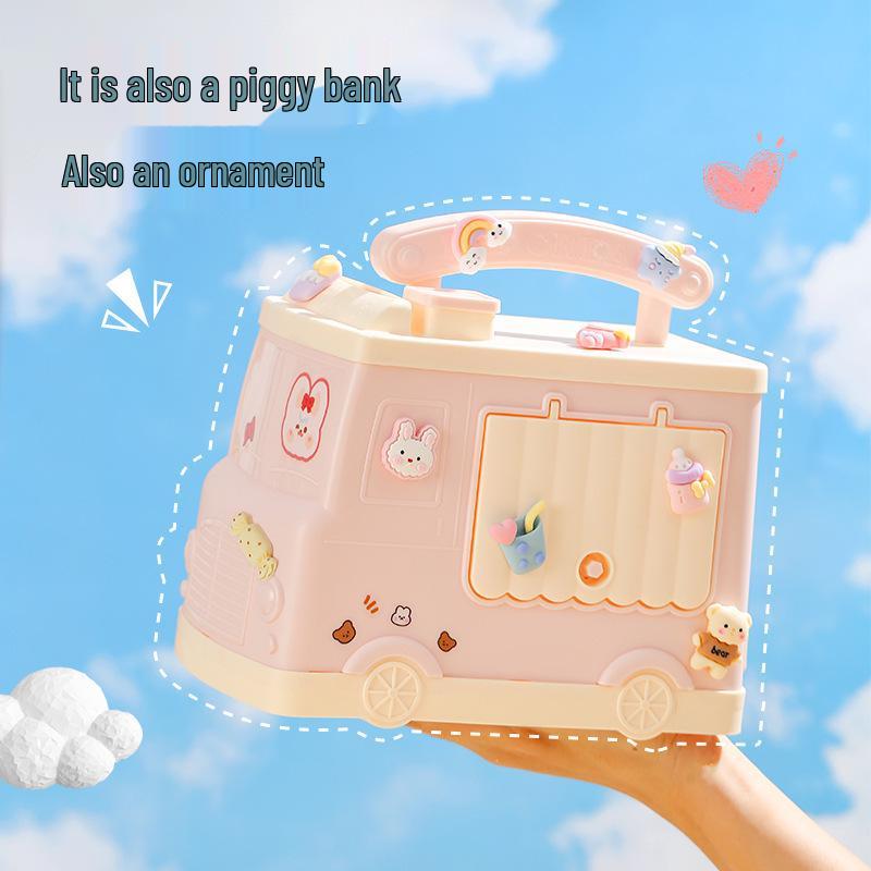 2025 Cute Piggy Bank for Girls - Secure Password Coin Savings Box in Fun Car Design