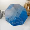 Detroit Lions Team Print Automatic Umbrella, 8 Rib Iron Frame, Plastic Handle, Suitable for Outdoor Travel &Daily , Ideal Gift