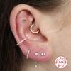 S925 Sterling Silver Piercing Ear Bone Stud Ear Nail Small Gold Ball Threaded Ear Stud Zircon Body Earrings Earrings