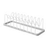 Yamazaki Under-Sink Extendable Pot Lid & Frying Pan Stand, White, Approx. W45-82 x D20 x H17.5cm, Plate, Kitchen Storage with Handle, Product Number: