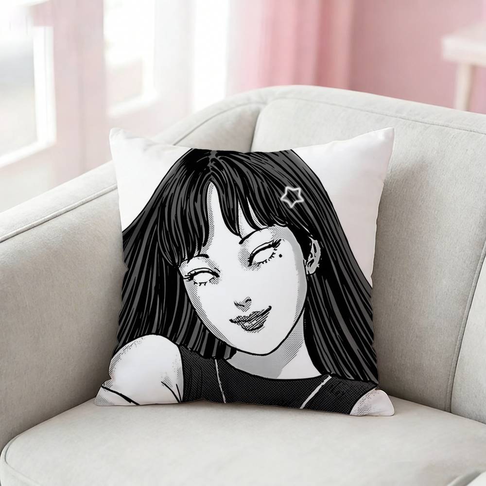 Japan Manga Junji Ito Tomie Pillow Case For Sofa Living Room Home Office Decor Protective Cover