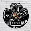 12" Creative Popcorn Wall Clock Theater Movie Cinema Bar Clock Home Decor Black