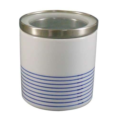 

Ishimaru Tougei (HASAMI Porcelain) Hasami Ware Half Line Eco Pack Large Blue Canister