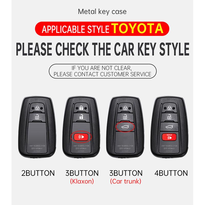 Zinklegierung Auto Schlüsselanhänger Hülle Schale Fob Für Toyota Prius Camry Corolla CHR C-HR RAV4 Land Cruiser Prado Auto Schlüsselanhänger Zubehör
