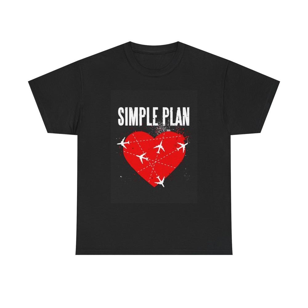 Simple plan T-shirt punk rock graphic heart love graphic Unisex Heavy Cotton Tee Unisex T-Shirt L