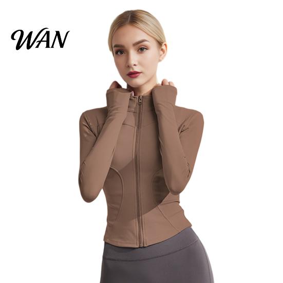 Thumb Hole Sleeves Yoga Top Women Long Sleeve Workout Tops Quick Dry Full Zip Crop Athletic Slim Sweat-wicking Wear Fit Shirts Sportwear with