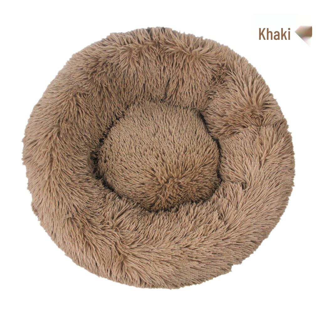 Round Plush Cat & Dog Bed – All-Season Warmth, Multi-Size Options for Small & Medium Pets