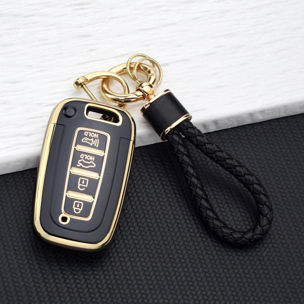 4 Buttons Car Key Case Cover Shell for Kia Sportage R Borreed Sorento K5 K7 Hyundai Tucson Azera IX35 Sonata Soft TPU Key Holder