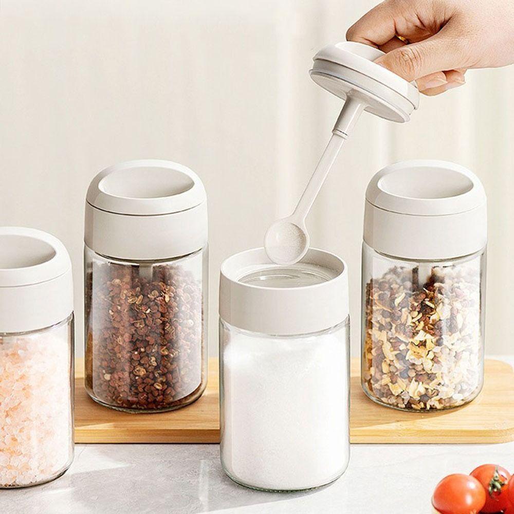 4Pcs Sealed Glass Seasoning Jar Moisture-proof Spice Bottle Salt Storage Container  Restaurant