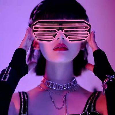 LED Neon Rave Glasses Flashing LED Sunglasses 16Color Light Up Glasses Carnival Party Glow In The Dark Glasses Festival Supplies