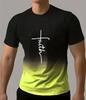 Summer Casual Men's T-Shirt Daily Outdoor Loose Comfortable Short Sleeves Fashionable Street Style Gradient Color Top Tees
