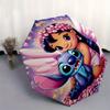 Fantasy Fairy Stitch Themed Automatic opening and closing folding umbrella, 8-rib windproof, compact travel design, suitable for all occasio