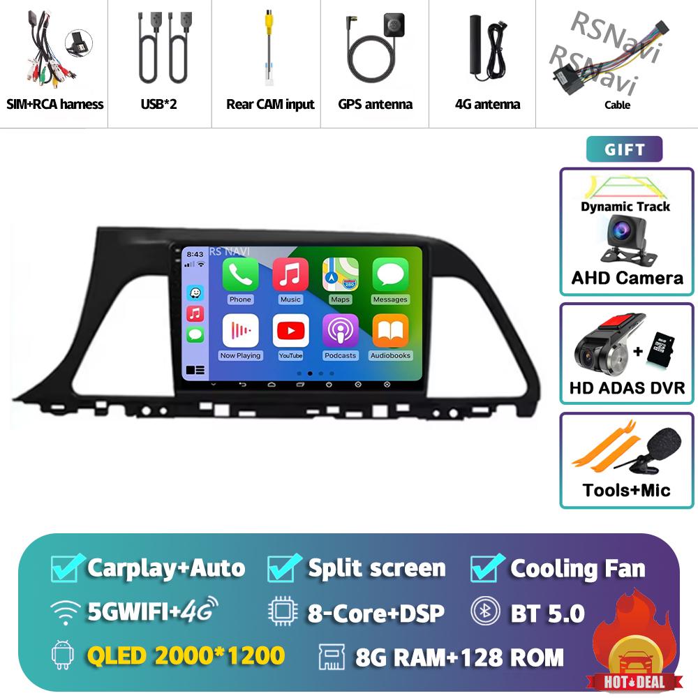 Android 14 Carplay Car Radio For Hyundai Sonata 9 2015 - 2018 Multimedia Video Player Navigation GPS Stereo 2Din Head Unit Auto