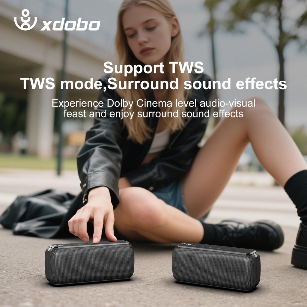XDOBO X8 60W Alto-falantes Portáteis para Exterior Bluetooth Sem Fio Subwoofer de Graves À Prova d'Água 6600mAh Suporte TWS TF/AUX