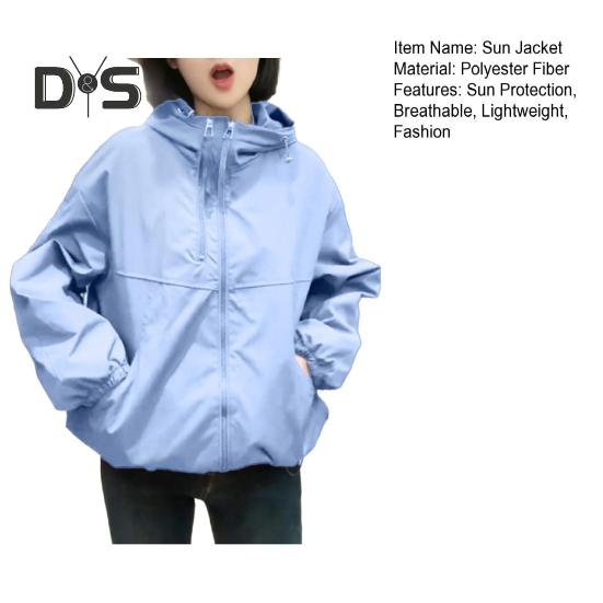 Sun Protection Jacket for Men Women Ultra Light Thin Hooded Camping Coat Quick Dry Anti UV Windbreaker for Outdoor Hiking Sports