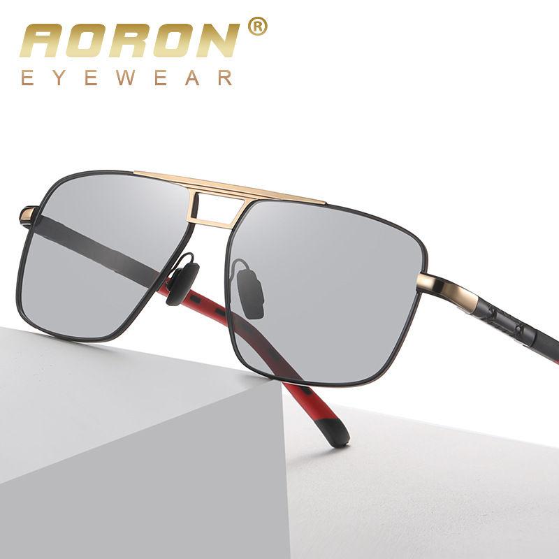 AORON Metal Frame Photochromic Polarized Sunglasses for Men Women Sport Driving Fishing Glasses
