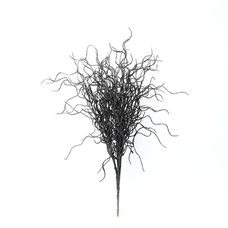 

Усы дракона, Искусственная золотая пудра Спаржа 12 вилок Пластиковая цветочная имитация Симфония веток Рождественские украшения чёрный