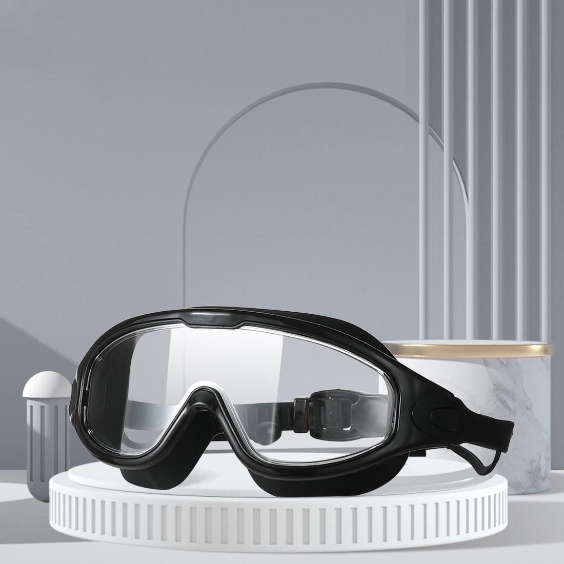 

Очки для плавания для взрослых, мужчин и женщин, водонепроницаемые и противотуманные, с большой оправой, с большой оправой, очки для плавания