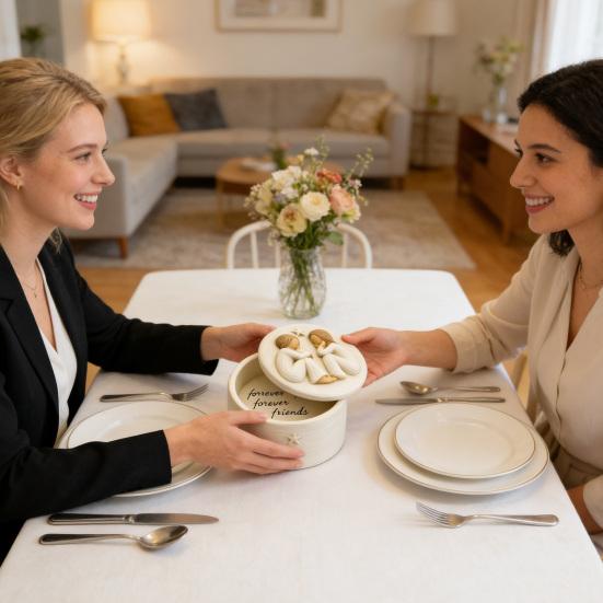 Yousheng Forever Friends Resin Keepsake Box Hand-Painted Friendship Gift Box Mother Daughter Jewelry Storage Box Women Friends Gift