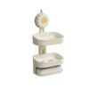 Plastic Double Layer Soap Rack Drill-Free Vacuum Suction Soap Dish Soap Sponge Holder  Kitchen