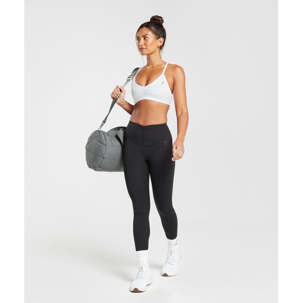 Gymshark Sutien sport cu bretele cu volan alb B6a6i Wb57