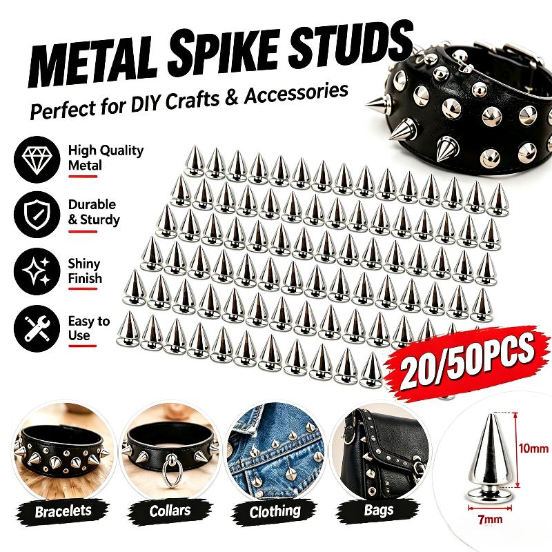 20/50 Stück Kegelnieten Nieten Doppelkappen Nieten Metall Punk Schraubnägel Leder Kleidung Schuhe Leder DIY Bastelwerkzeuge