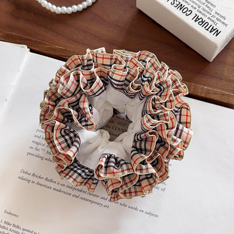 Korean British style sub large intestine hair band retro college style ball head rubber band hair rope autumn and winter hair accessories
