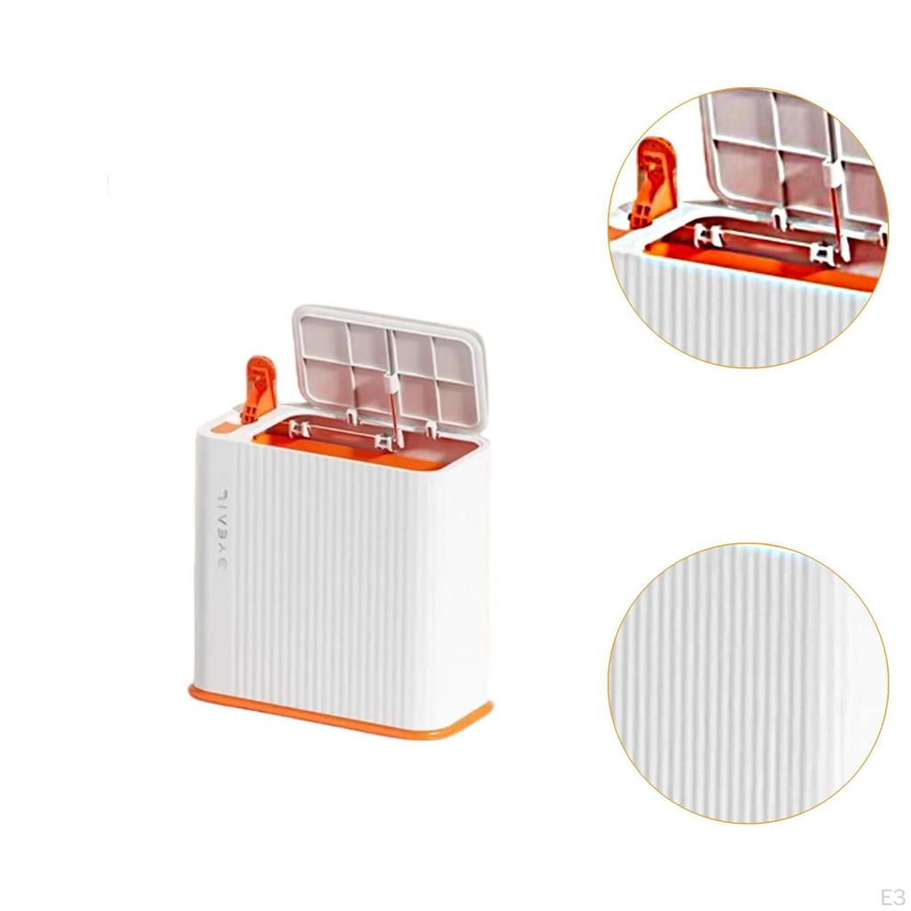 Slim Garbage Can Bathroom Bin with Lid Trash for Living Room