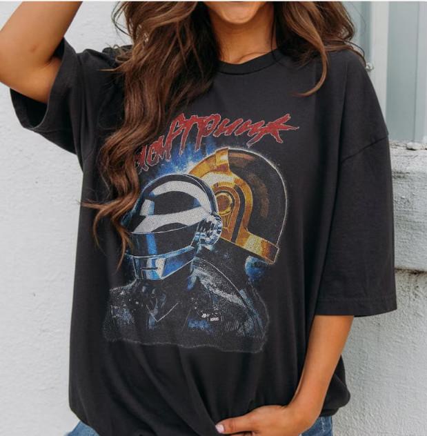 Daft Punk T Vintage Electronic Music Tee Unisex T-Shirt L