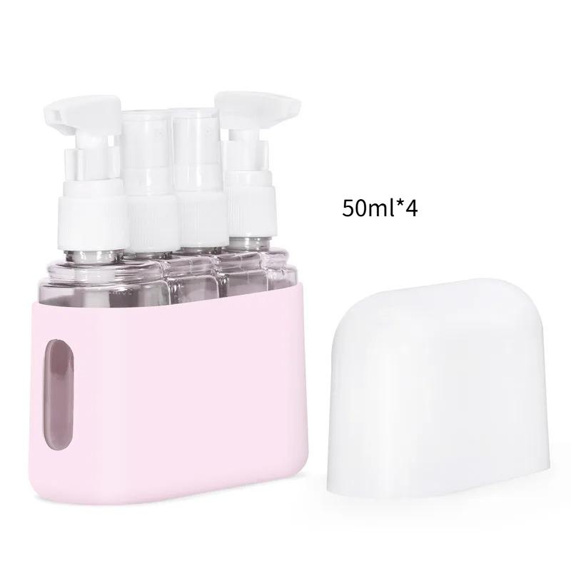 4 In 1 Portable Leakproof Travel Bottle Dispenser Set for Perfume Shampoo Conditioner Lotion
